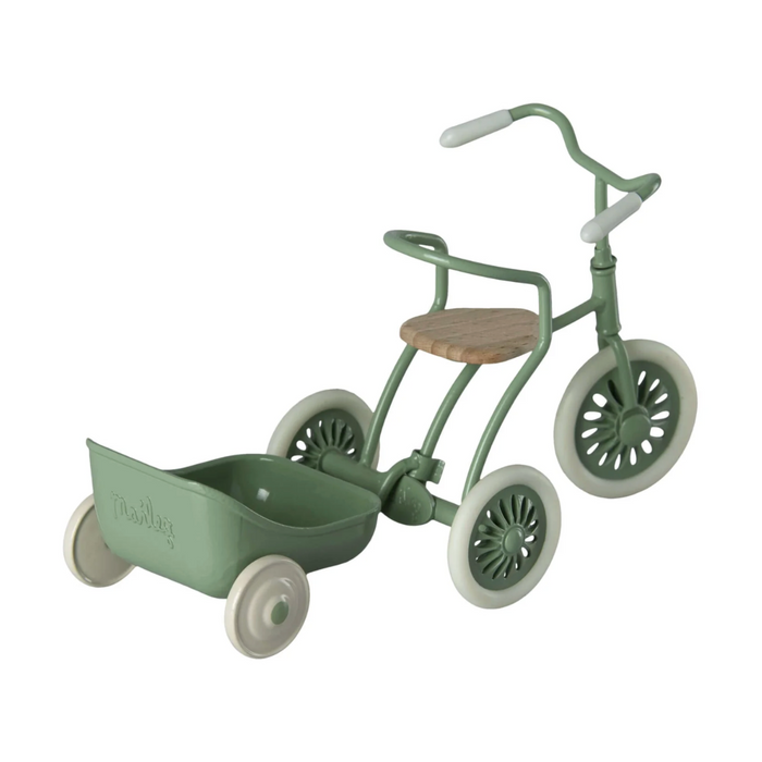 maileg - green tricycle hager with tricycle - winter's moon