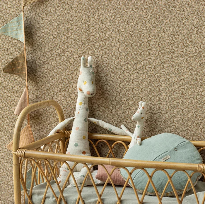 maileg - medium safari friend giraffe in cot - winter's moon