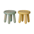 maileg - mint and yellow button stool set - winter's moon
