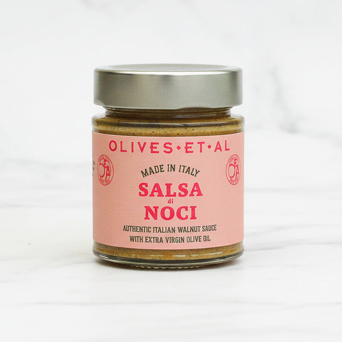 olives et al - jar of salsa di noci on white background - winter's moon