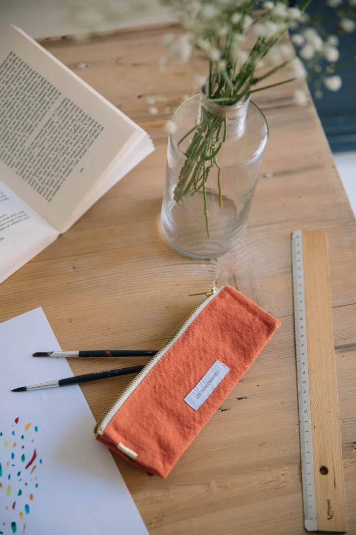 Organic Cotton Canvas Pencil Case - Winter's Moon