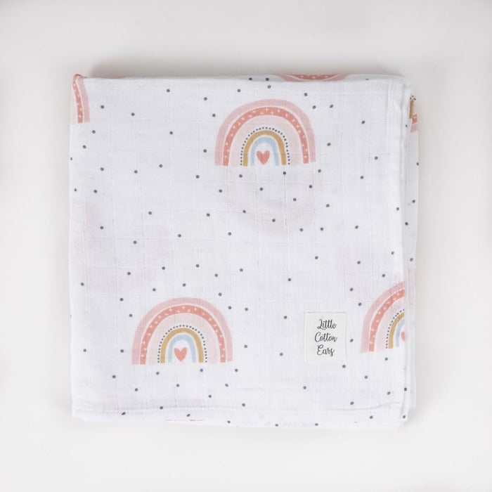 Organic Cotton Muslin Wrap | Rainbow