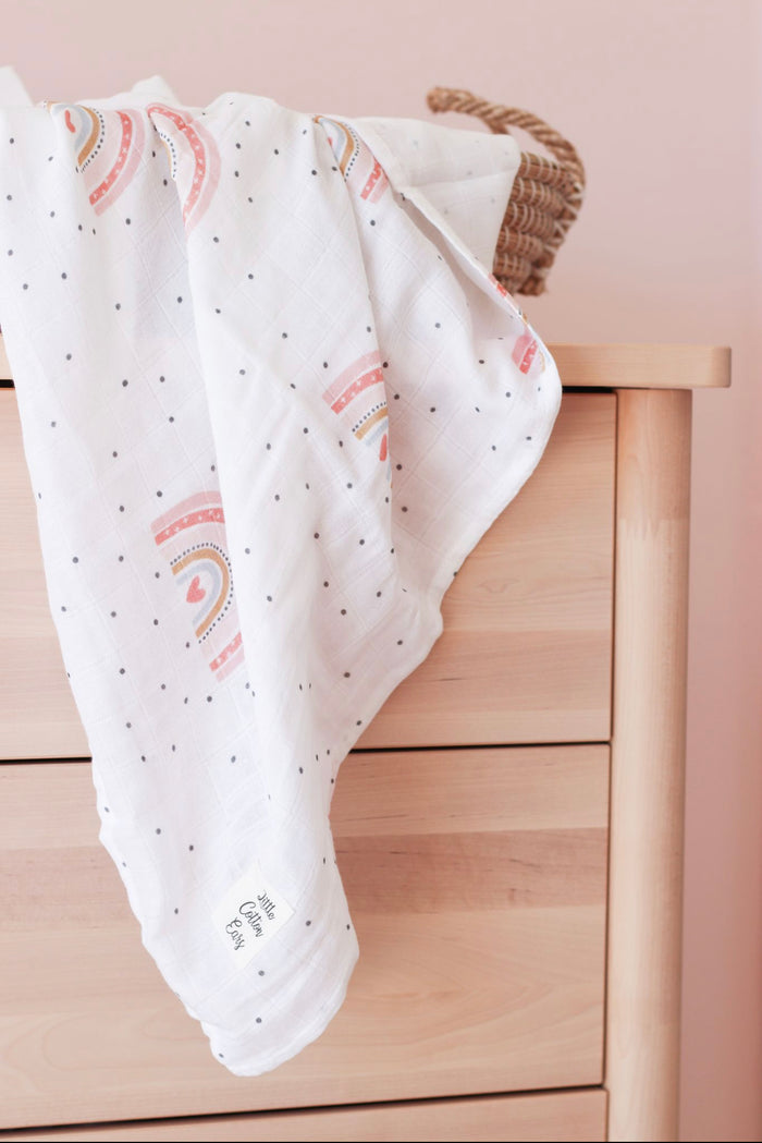 Organic Cotton Muslin Wrap | Rainbow