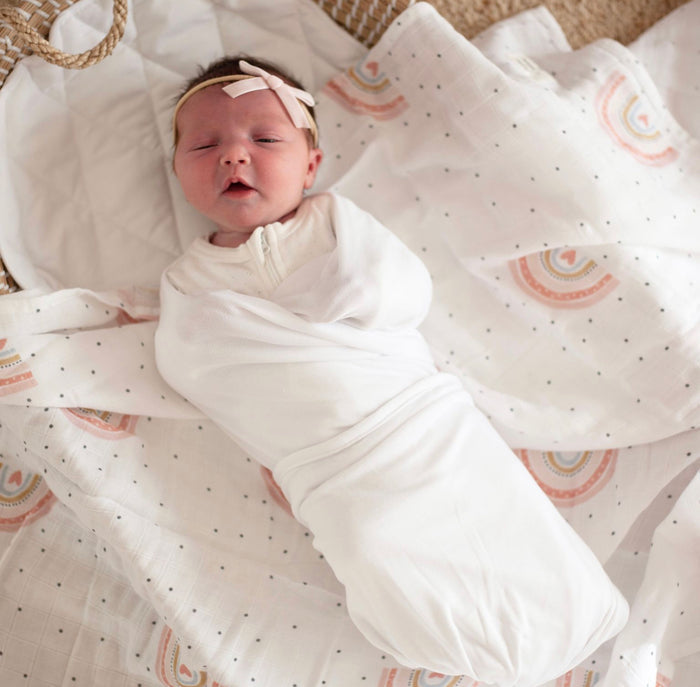 Organic Cotton Muslin Wrap | Rainbow