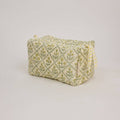 Organic Cotton Toiletry Bag (Large) - Floral Lattice Buttercream