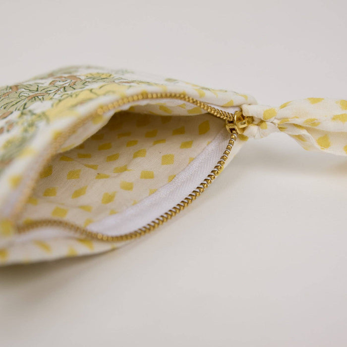 Organic Cotton Zipped Pouch Set 2pk - Floral Buttercream