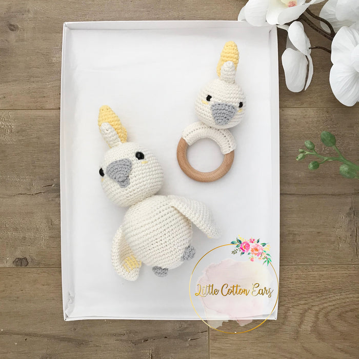 Organic Teething Ring Rattle| Cockatoo