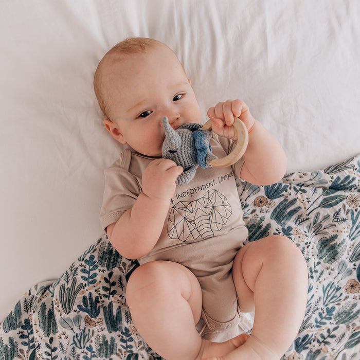 Organic Teething Ring Rattle| Elephant