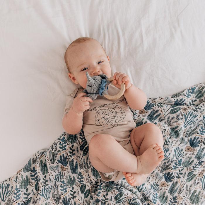 Organic Teething Ring Rattle| Elephant
