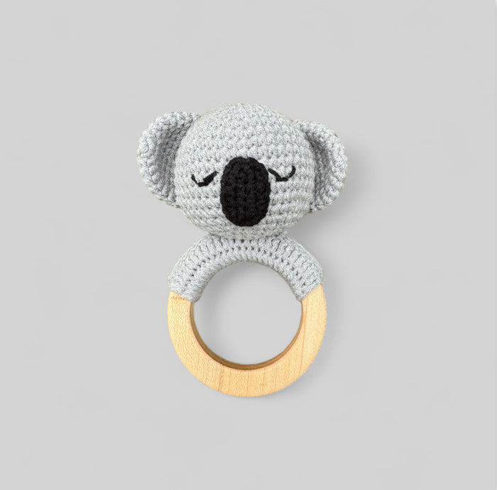 Organic Teething Ring Rattle| Koala