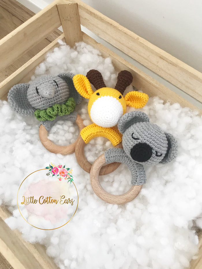 Organic Teething Ring Rattle| Koala