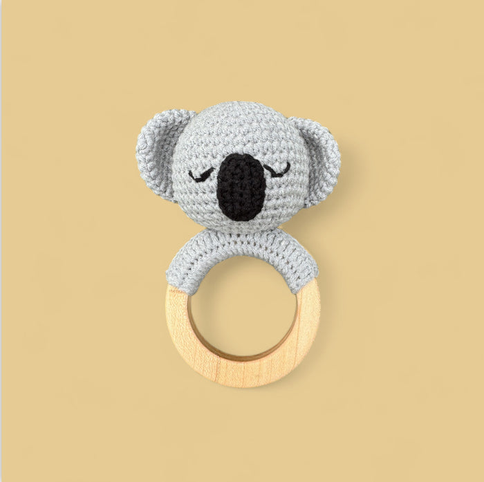 Organic Teething Ring Rattle| Koala