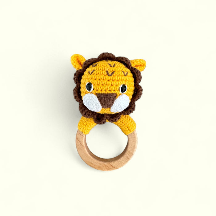 Organic Teething Ring Rattle| Lion
