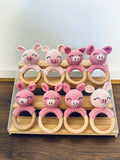 Organic Teething Ring Rattle | Pig