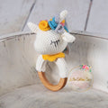 Organic Teething Ring Rattle| Unicorn
