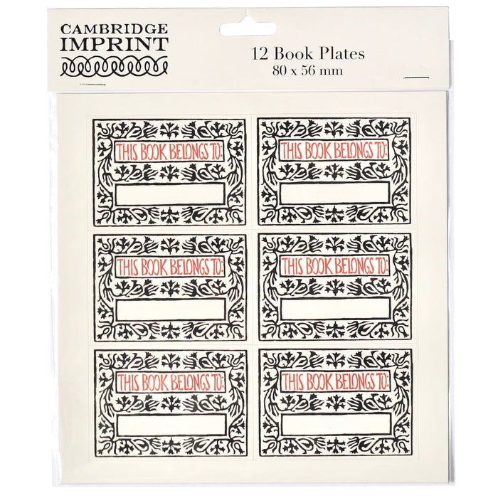 Pack of 12 Bookplates -  Arabesque Border