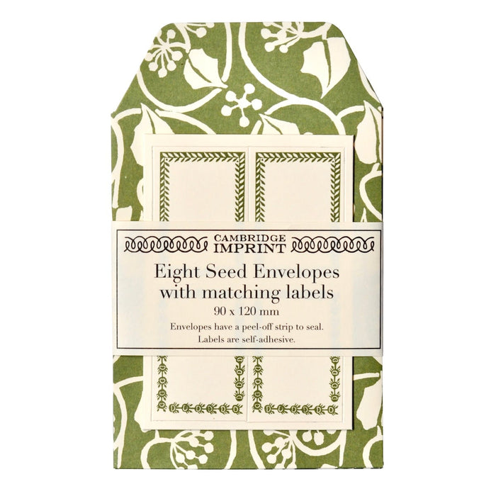 Pack of Eight Seed Envelopes - Small Ivy Stripe Sage Green
