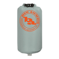 The Pumphouse Ultra HyperBead™ by Big Agnes is a light gray dry bag with an orange logo and "Steamboat Springs, CO." text, featuring a roll-top closure and bottom valve for inflating sleeping pads or use as a pump sack.