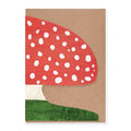 'Red Mushroom' Die-Cut Greetings Card