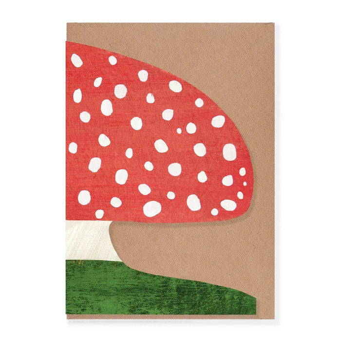 'Red Mushroom' Die-Cut Greetings Card