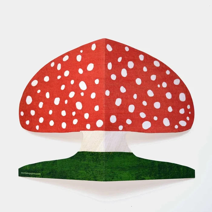 'Red Mushroom' Die-Cut Greetings Card