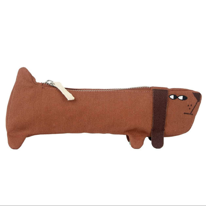 donna wilson - sausage dog pencil case - winter's moon