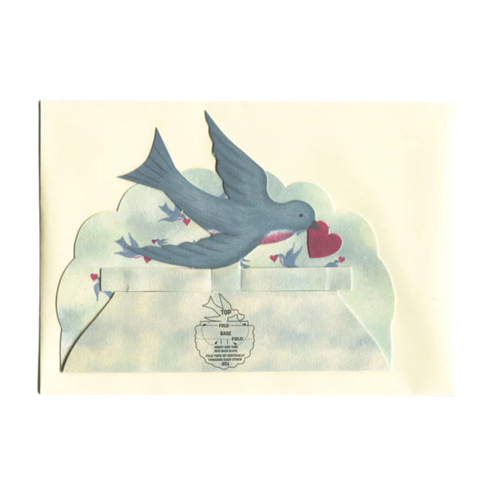 elizabeth harbour designs - flat sending love diorama pop-up card on white background - winter's moon