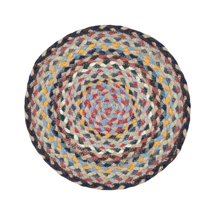 Set of 6 Organic Jute Placemats & Coasters - Misty Blue