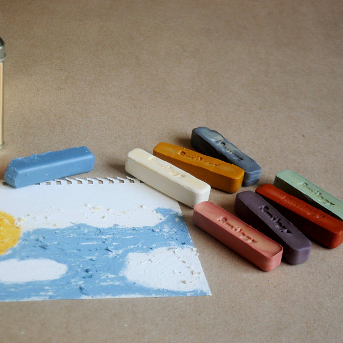 smilogy - drawing with set of 8 beeswax oil pastels - winter's moon