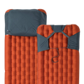 Orange and blue camping mattress on a white background