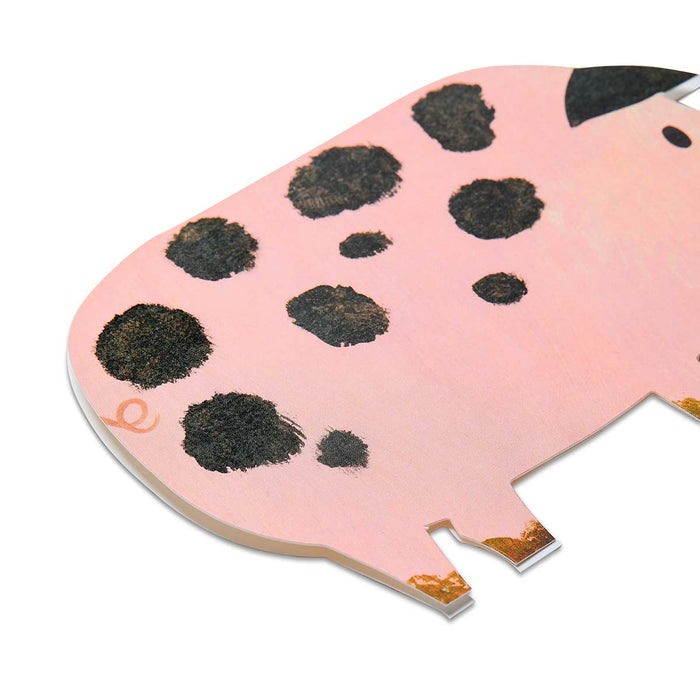 Spotty Pig Shaped Greetings Card - Winter's Moon