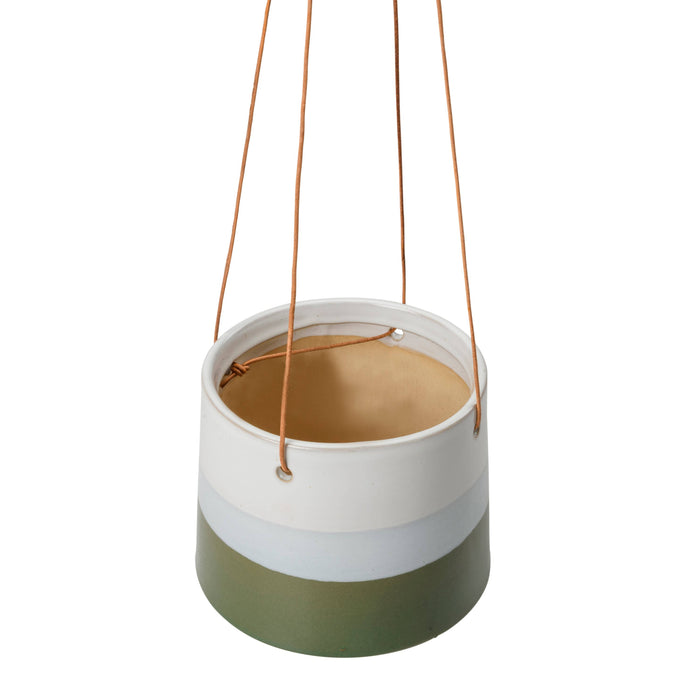 Striped Ceramic Hanging Pot
