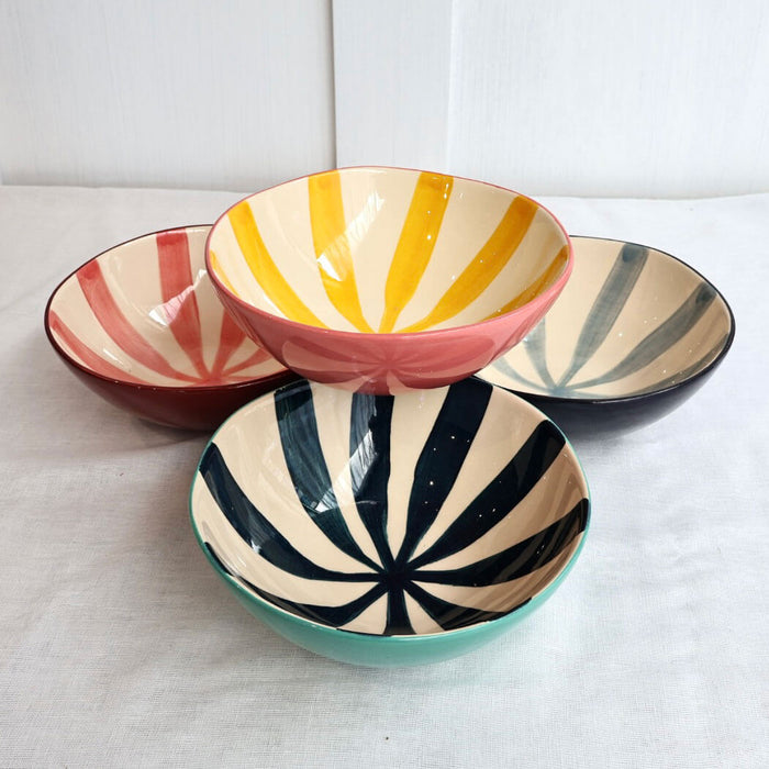 Striped 'Nourish' Bowl - Winter's Moon