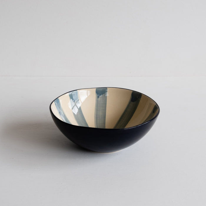 Striped 'Nourish' Bowl - Winter's Moon