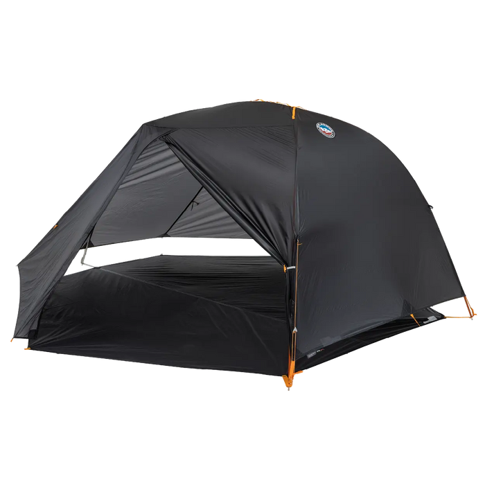 Black Tiger Wall UL2 Bikepack camping tent with orange accents on a white background