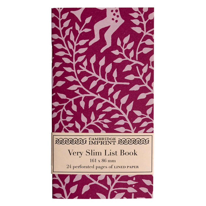 Very Slim List Book - Dancing Hare Violet