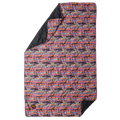 Multicolored quilt with a pattern on a white background