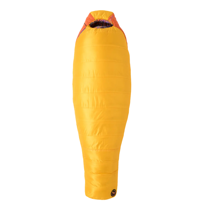 Yellow sleeping bag on a white background