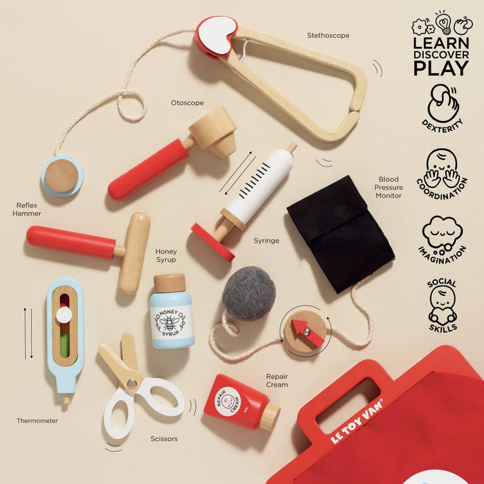 Wooden Toy Doctor's Play Kit
