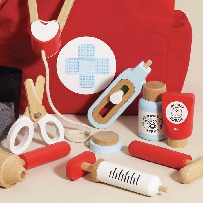 Wooden Toy Doctor's Play Kit