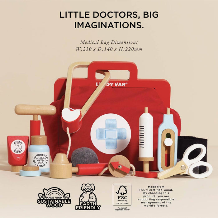 Wooden Toy Doctor's Play Kit