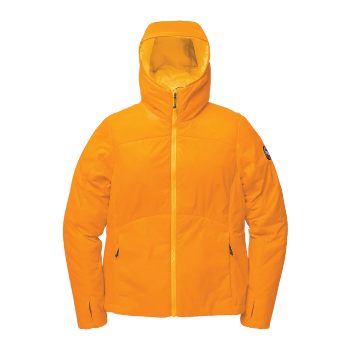 Yellow hooded jacket zipped