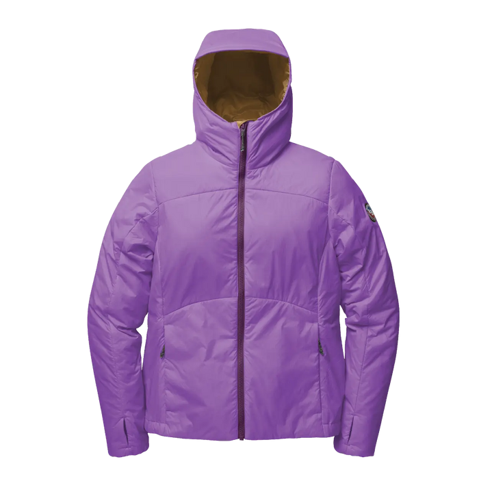 Purple hooded jacket zipped