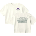 White t-shirt with mountain graphic and 'Big Agnes' branding on a white background
